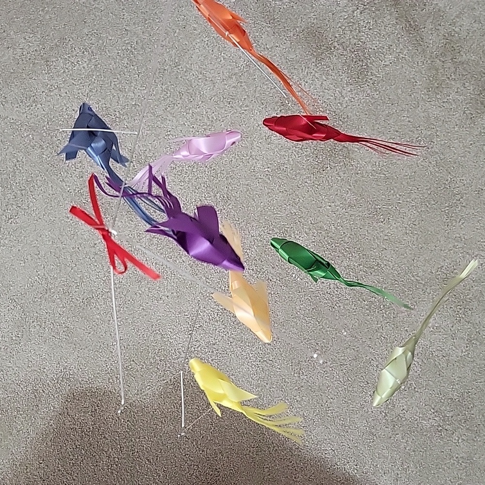 Colorful Baby Ribbon Fish Mobile Handmade - Picture 12 of 15